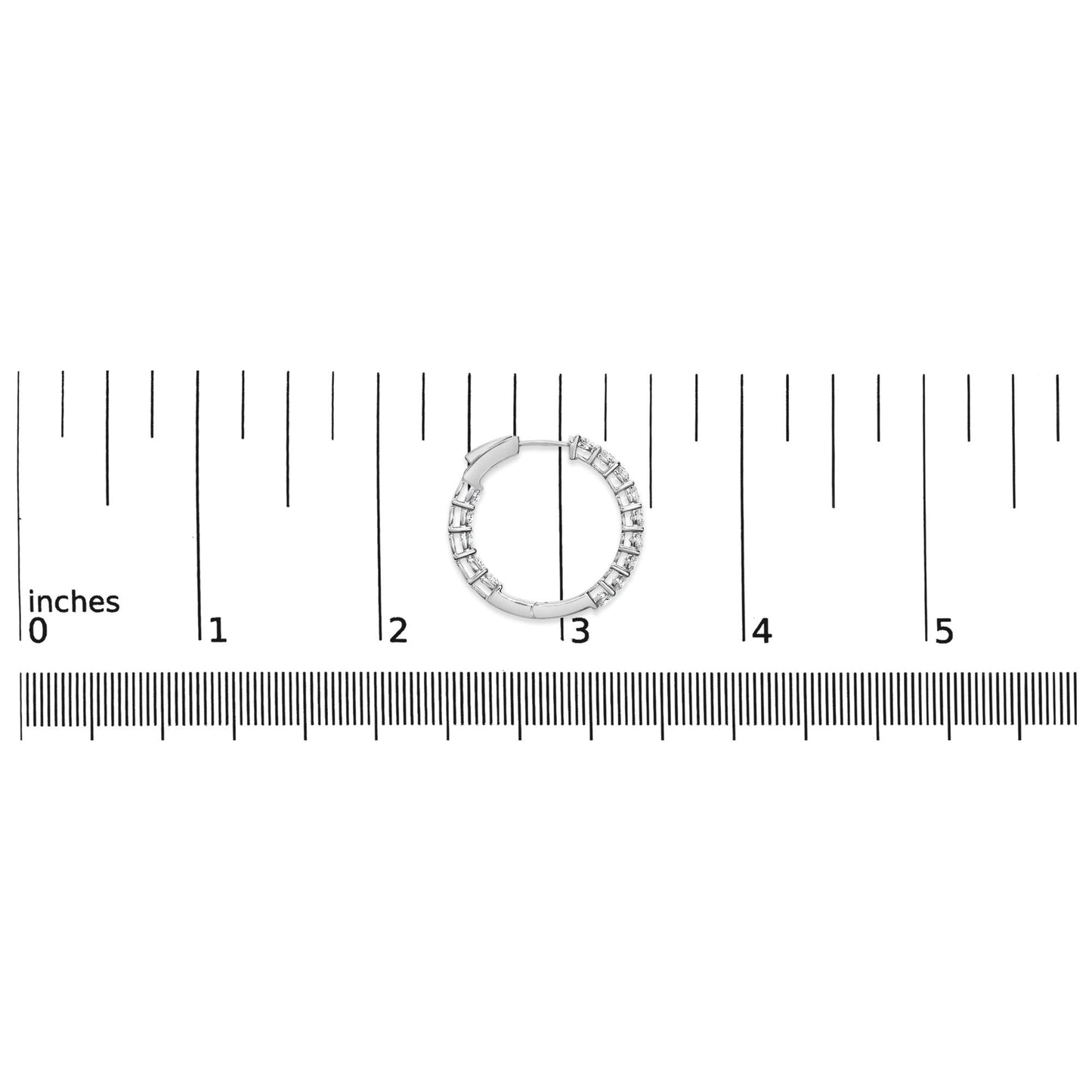 14K White Gold 3.00 Cttw Inside Out Lab Grown Diamond Hoop Earrings