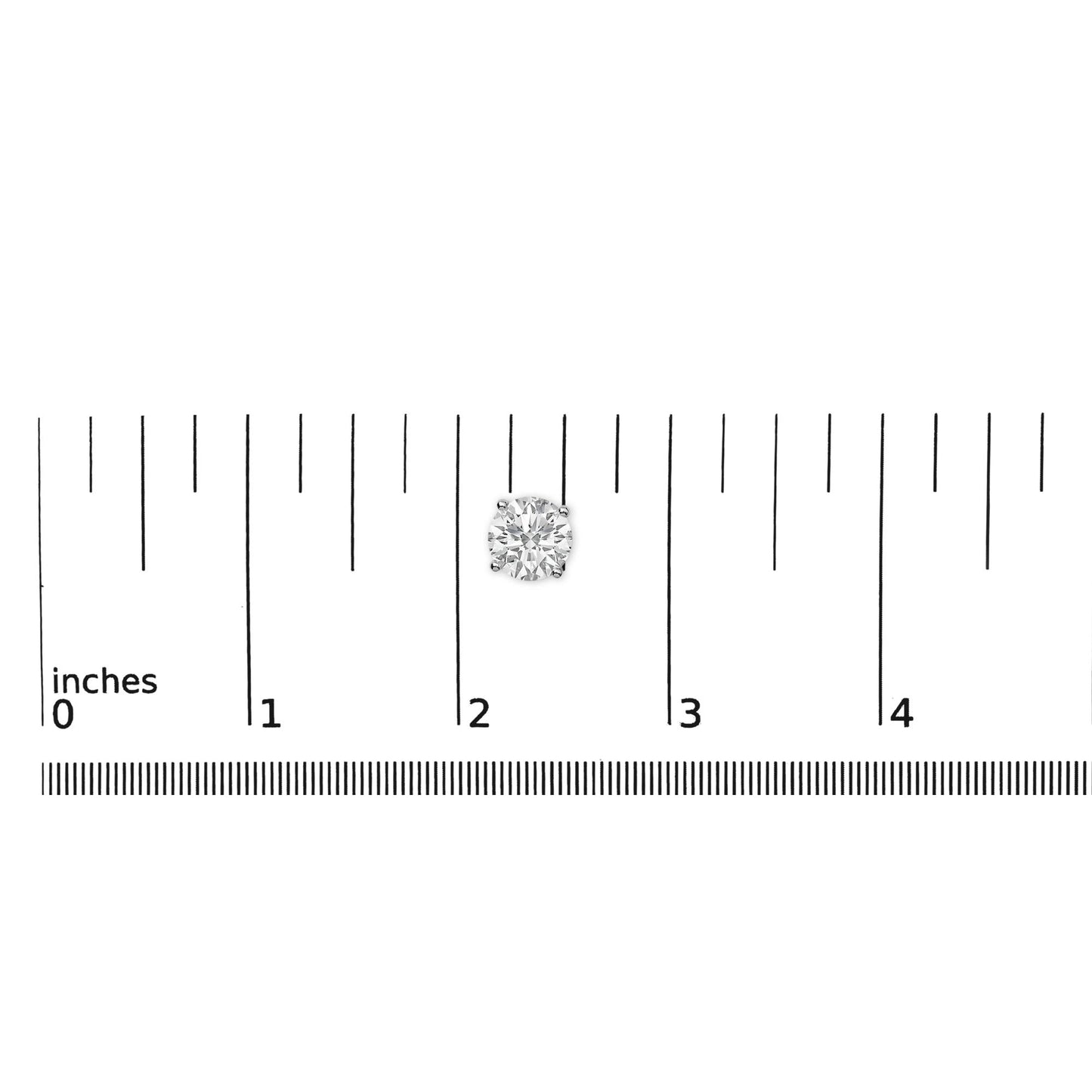 14K White Gold Round Brilliant-Cut Lab Grown Diamond Classic 4-Prong Stud Earrings with Screw Backs