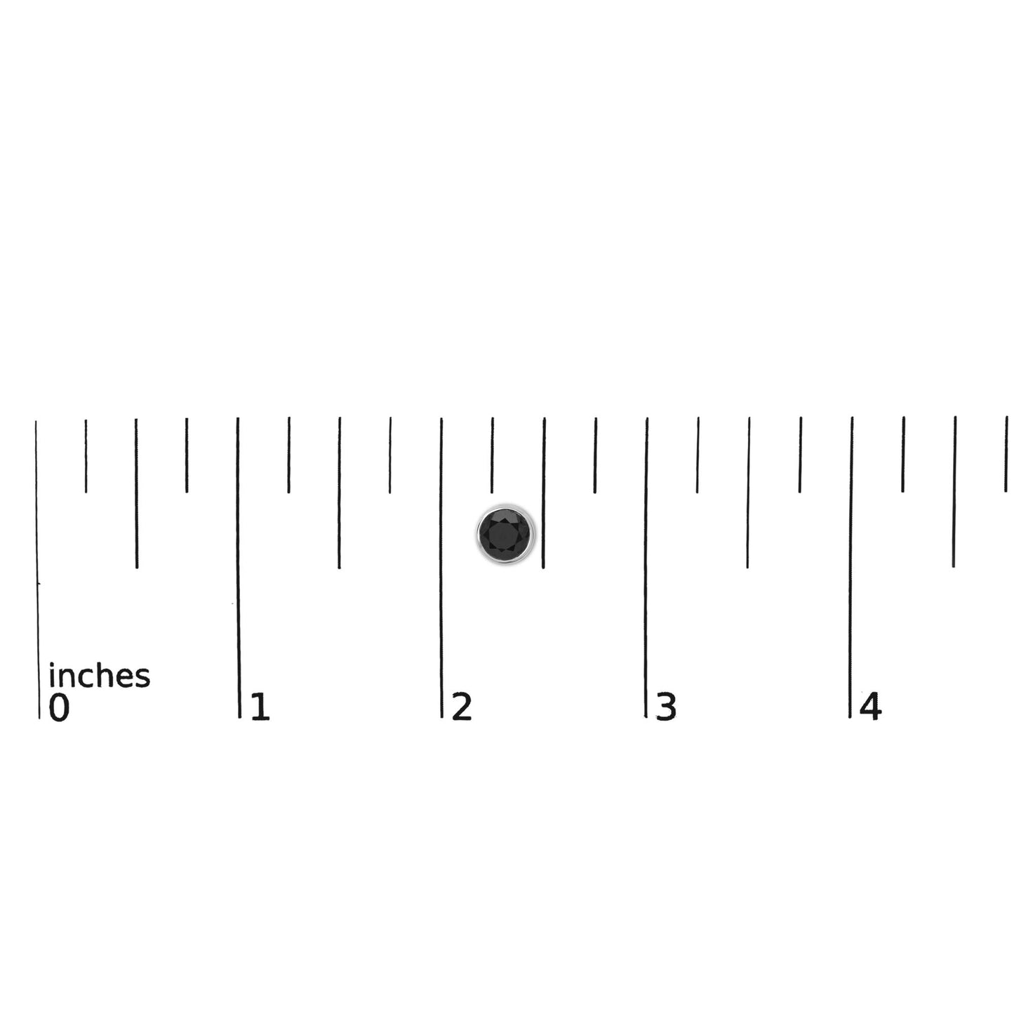 .925 Sterling Silver Round Brilliant-Cut Black Diamond Bezel-Set Stud Earrings with Screw Backs (Fancy Color-Enhanced, I2-I3 Clarity)