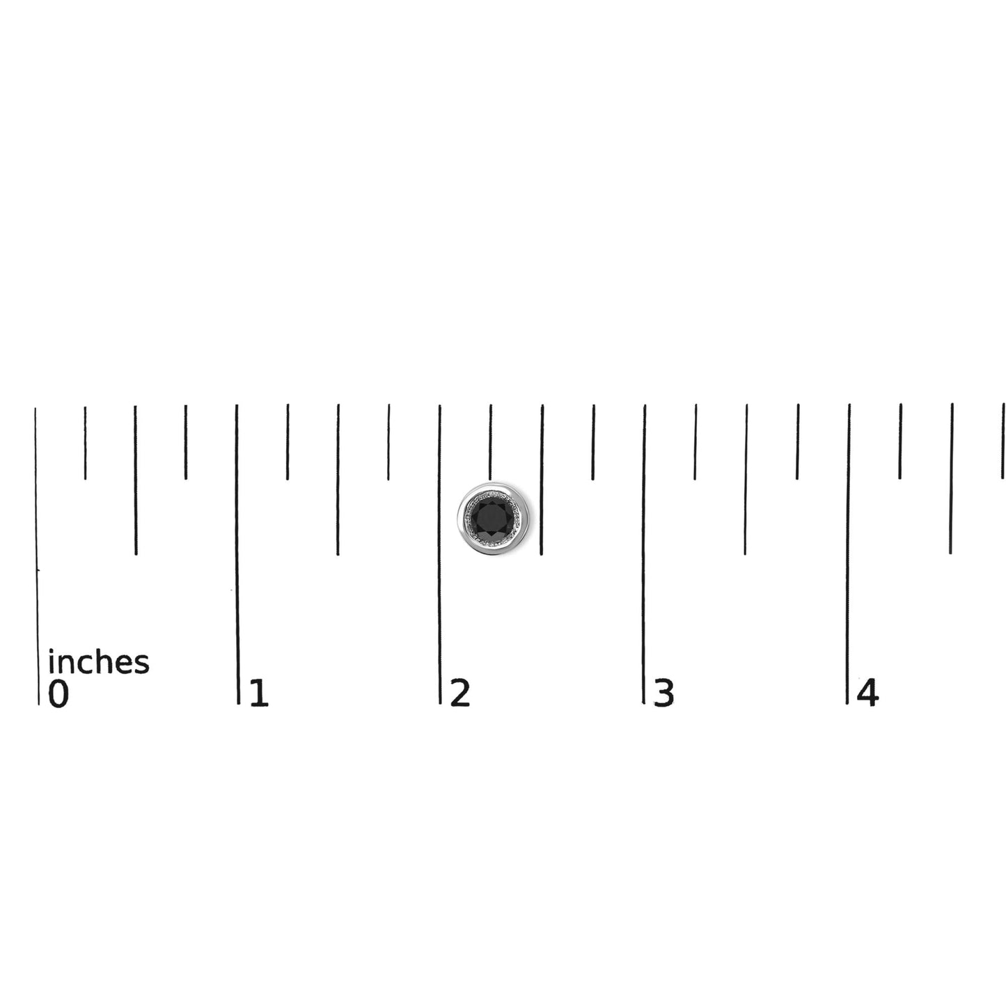 .925 Sterling Silver Round Brilliant-Cut Black Diamond Bezel-Set Stud Earrings with Screw Backs (Fancy Color-Enhanced, I2-I3 Clarity)