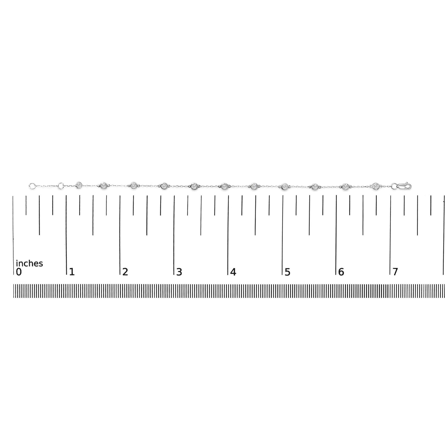 14K Gold 1/2 Cttw Bezel Set Lab Grown Diamond Station Bracelet