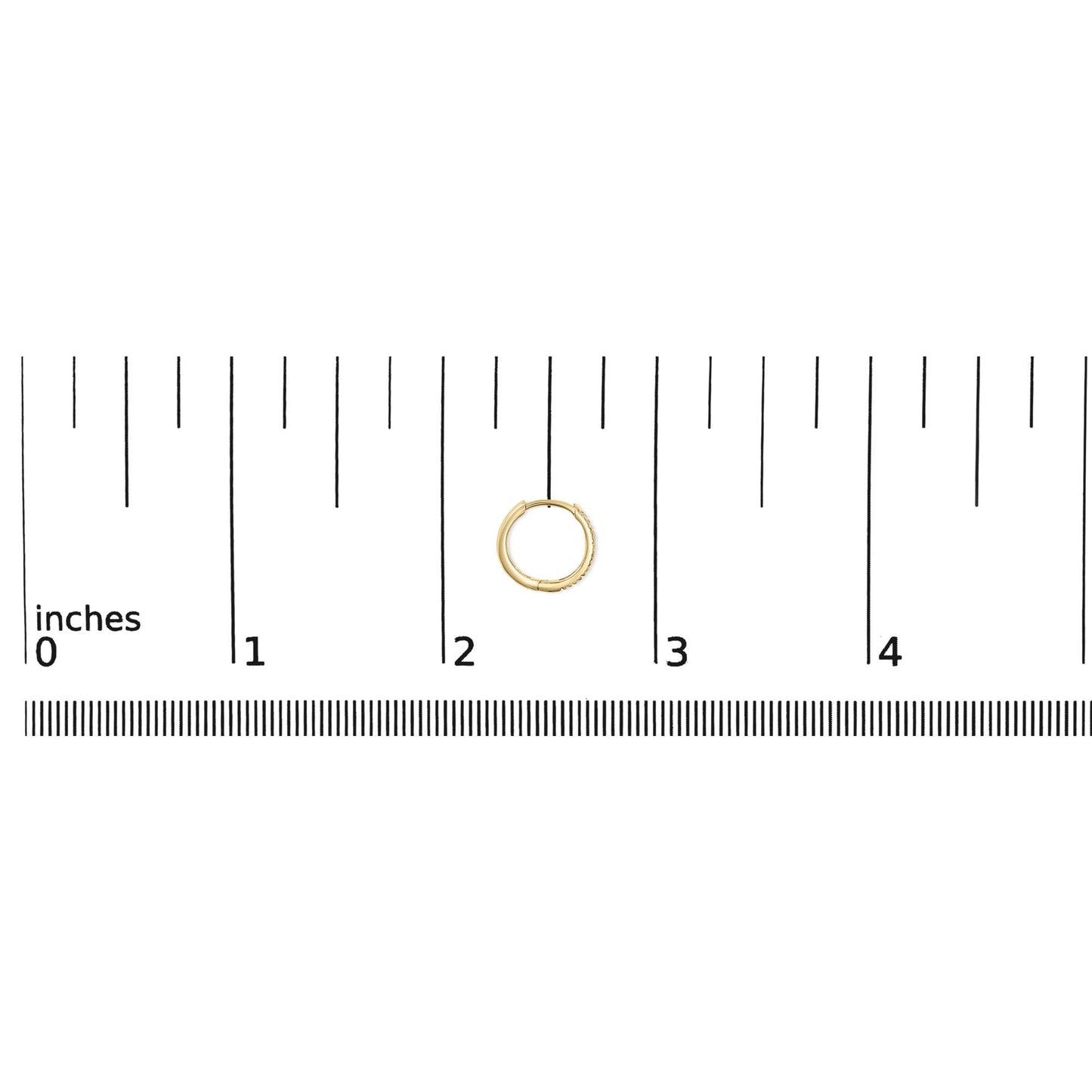 14K Gold 1/5 CTW Diamond Huggie Hoop Earrings