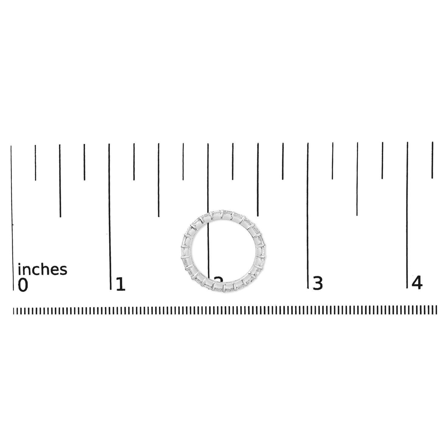 14K White Gold 2 1/3 Cttw Asscher Cut Lab Grown Diamond Eternity Band Ring (E-F Color, VS1-VS2 Clarity) - Ring Size 5.5