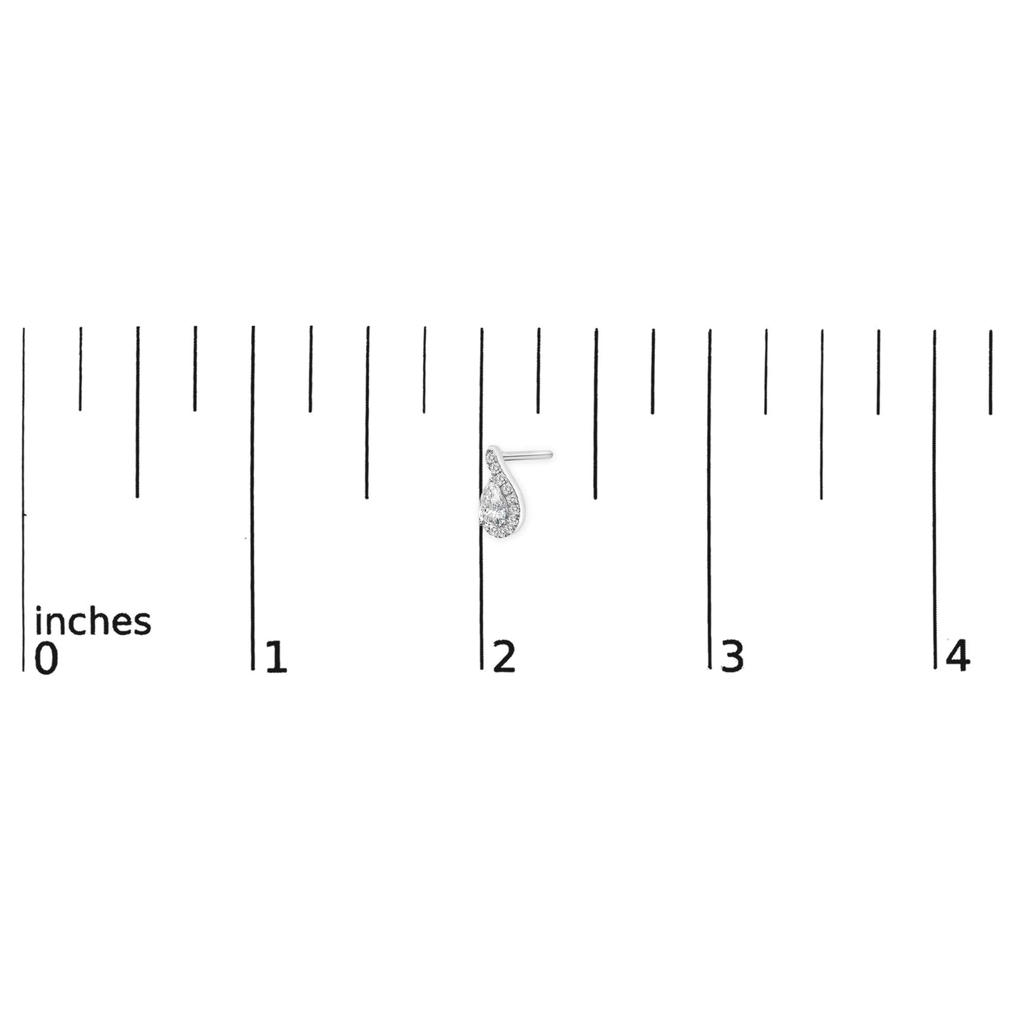 14K White Gold 5/8 Cttw Lab Grown Diamond Tear Drop Halo Stud Earring