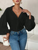 Polka Dot Balloon Sleeve Blouse