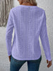 Eyelet Round Neck Long Sleeve Top