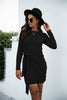 Tied Round Neck Long Sleeve Mini Dress