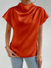 Mock Neck Short Sleeve Blouse