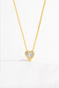 925 Sterling Silver Inlaid Zircon Heart Pendant Necklace