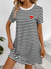 Striped Round Neck Short Sleeve Dress