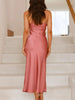Satin Asymmetrical Midi Dress