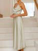 Satin Asymmetrical Midi Dress