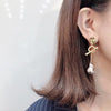 Stylish Metal Baroque Pearl Drop Earrings