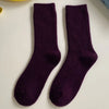 Warm Merino Wool Classic Solid Socks for Women