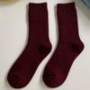 Warm Merino Wool Classic Solid Socks for Women