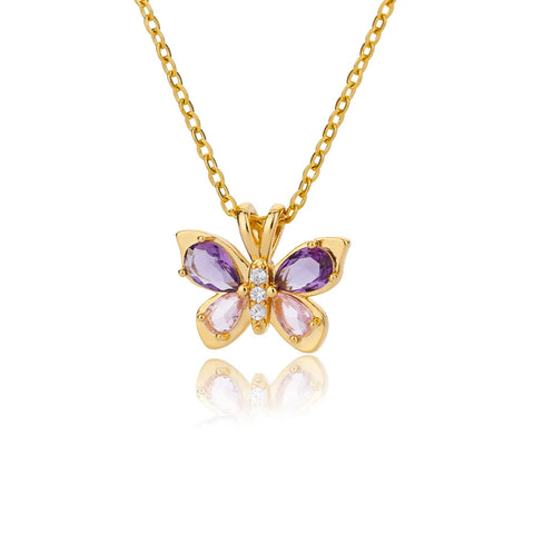Cute Crystal Butterfly Necklace