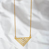Statement Necklace Gold Plated Triangle Pendant Necklace