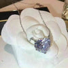 Huitan Luxury Big Heart CZ Women Pendant Necklaces Simple Versatile Female Party Gift Daily Wear Statement Jewelry Drop Shipping