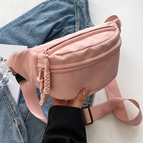 Chest Bag Banana bag for Women Sling Crossbody Waist Pack Canvas Running Waist Bag Casual Fanny Packs Sport Half Moon Belt Bag