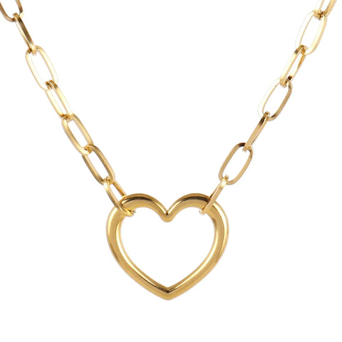 Popular Heart Paperclip Necklace