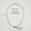 Waterproof Stainless Steel Paper Clip Chain Jewelry 18k Gold Plated Full Zircon Circle Necklace Women YF3823