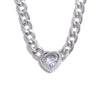 Stainless Steel Gold Chain Link Heart Necklace