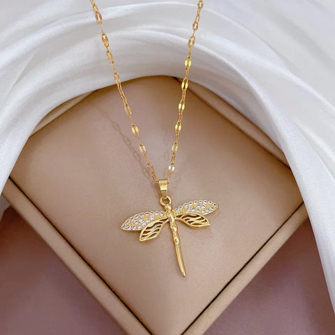 Dragonfly Pendant Necklace For Women