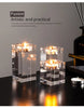 Modern Crystal Glass Creative Romantic Candle Holders Dining Dinner and Wedding Table Decorations Ornaments Desktop Candlestick