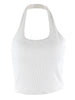 White Halter Sexy Backless Tank Top