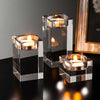 Modern Crystal Glass Creative Romantic Candle Holders Dining Dinner and Wedding Table Decorations Ornaments Desktop Candlestick