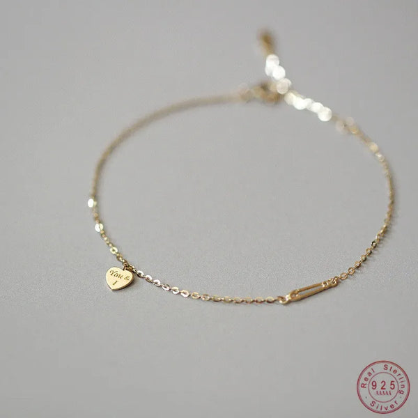 Gold Plated Simple Heart Bracelet
