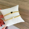 Heart Charm 18K Gold Plated Beaded Bracelet