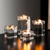 Modern Crystal Glass Creative Romantic Candle Holders Dining Dinner and Wedding Table Decorations Ornaments Desktop Candlestick