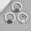 3 PCS Set Natural Stone Pearl Beaded Rings For Women Simi Precious Stone White Pearl Elastic Rings Adjustable Hand Make Ring Set