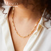 eManco 2022 Hot Fashion Paperclip Link Chain Women Necklace Stainless Steel Gold Color Chain Necklace For Women Men Jewelry Gift