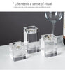 Modern Crystal Glass Creative Romantic Candle Holders Dining Dinner and Wedding Table Decorations Ornaments Desktop Candlestick