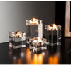 Modern Crystal Glass Creative Romantic Candle Holders Dining Dinner and Wedding Table Decorations Ornaments Desktop Candlestick