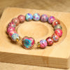 1PC 10mm Imperial Jasper Bracelet Fashion Jewelry Natural Sea Sediment Heart Charm Bracelet Gift for Women Jewelry