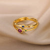 Double Layer Gemstone Ring