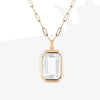 Gorgeous Geometric Square Crystal Pendant Necklace