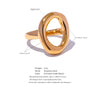 Yhpup Creative Stainless Steel Geometric Hollow Golden Minimalist Ring 2023 Fashion Waterproof Unusual Trendy Textured Jewelry