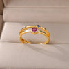 Double Layer Gemstone Ring
