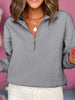 Textured Half Zip Long Sleeve Sweatshirt