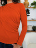 Ruched Mock Neck Long Sleeve T-Shirt