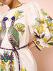 Printed Round Neck Puff Sleeve Dress