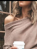 Full Size Single Shoulder Ribbed Knit Top Plus Size