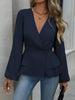 Surplice Balloon Sleeve Blouse