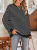 Striped Round Neck Long Sleeve Sweatshirt