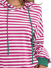 Drawstring Striped Long Sleeve Hoodie