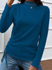 Shiny Drawstring Mock Neck Long Sleeve T-Shirt